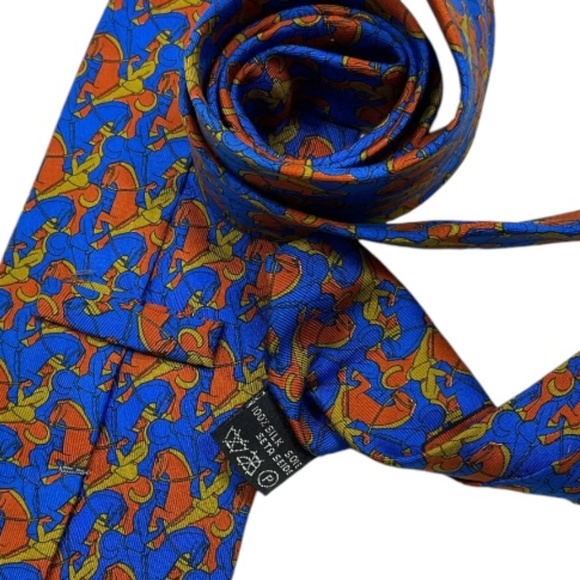NAZARENO GABRIELLI Blue Knight Silk LUXURY Tie ITALY - Picture 3 of 6